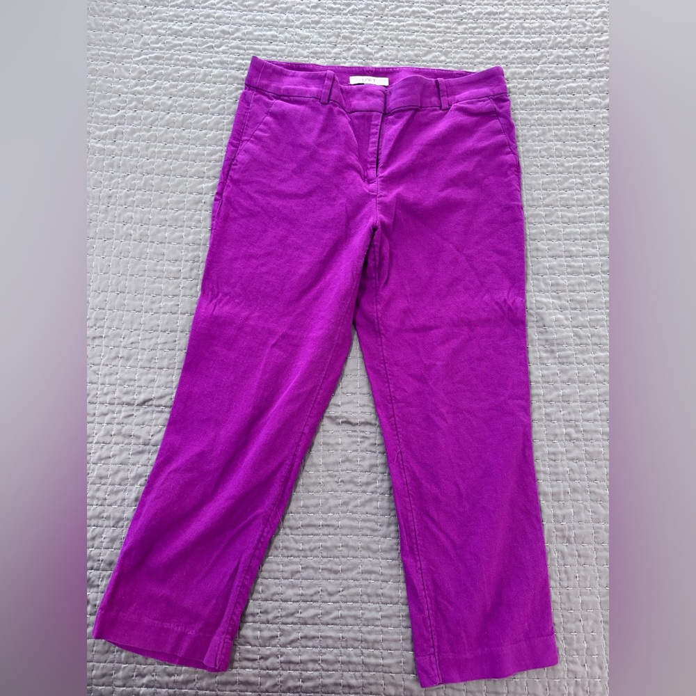 LOFT Bright Magenta Cropped Pants
